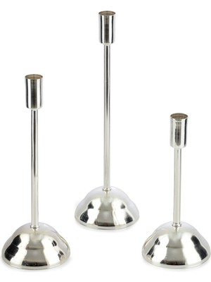 Gümüş 3'lü Ince Mumluk