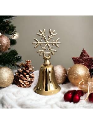 Kar Tanesi Tepelikli Metal Çan Mum Söndürücü-Gold