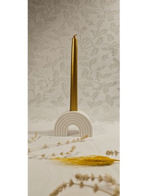 Laurel-Wood Beton Gökkuşağı Mumluk-Şamdan