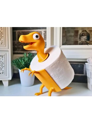 Dinozor Şekilli Tuvalet Kağıdı Tutucu - T-Rex Tuvalet Kâğıtlık