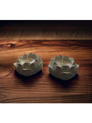 2 Li Lotus Mumluk ve Mumlu Yollanır Şamdanlık Mumluk