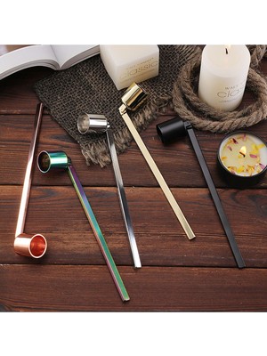 El Yapımı 180 Derece Oynar Başlı Ergonomik Modern 16  cm  Gold Veya Siyah Renk Mum Söndürücü