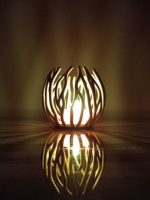 Dekoratif Gold Tea Light Mumluk