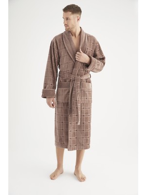 Jakarlı %100 Cotton Erkek Bornozu