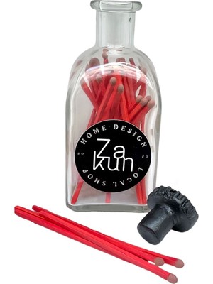 Dekoratif Cam Mum Kibritliği ve Ekstra Uzun Turuncu Kibrit