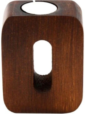 Dekoratif Ahşap Harf Mumluk O-Harfi