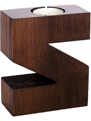 Dekoratif Ahşap Harf Mumluk Z Harfi