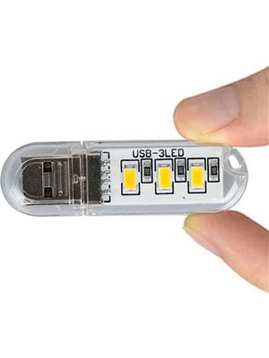 Robiz Mini USB LED Lamba 5730 Smd 3 LED Anahtarlık Portatif Taşınabilir Gece Lambası
