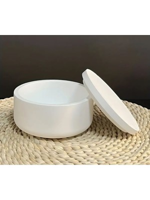 10 Adet Boş Mamül Kapaklı Beton Kase Mumluk