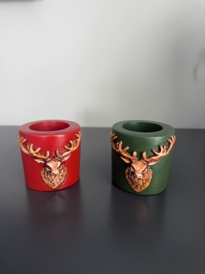 ® 2'li Geyikli Tealight Mumluk