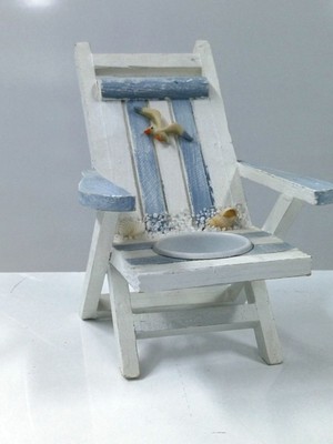 Ahşap Sandalye Tasarım Mumluk 15 x 12 x 16