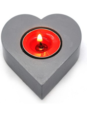 Beton Mumluk Kalp Şeklinde Gri