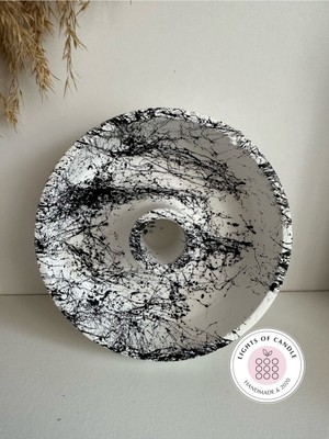 Teknotrust El Yapımı Beton Mermer Desenli Şamdan Mumluk/ Tütsülük