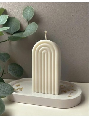 Dekoratif Gökkuşağı Kokulu Soya Wax Mum Beyaz (Adet)