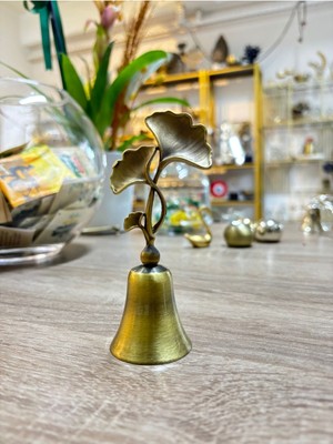 3 Gingkolu Çan Mum Söndürücü-Pirinç Eskitme