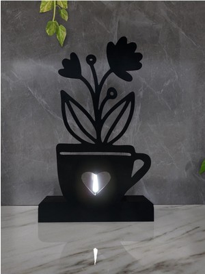 Flower Model - 7 Tekli Metal Mumluk - Siyah