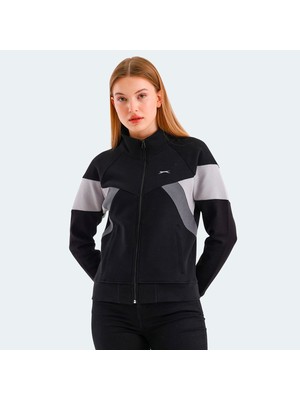 Slazenger Vıctory Kadın Düz Desenli Sweatshirt Siyah Renk ile Spor Tarzınızı Tamamlayın