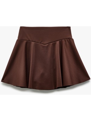 Koton Yüksek Bel Scuba Mini Spor Şort Etek