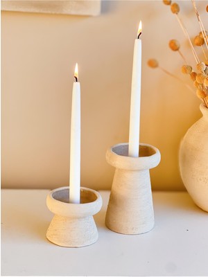 Lave 2'li Konik ve Blok Mumluk & Şamdan Dokulu