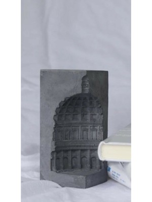 Yeni Mimar Ofis Hediyesi Masa Dekor 3 Boyutlu Antrasit Katedral ve Mihrap Mimari Mumluk