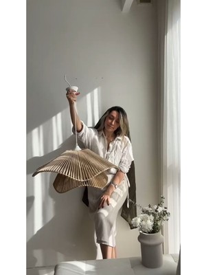 Teknotrust Luminart Rustik Tarz Bohem Avize Makrome Avize Salon Avize Yatak Odası Avize Rattan Avize