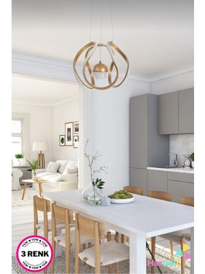 Teknotrust 3 Renk Yanabilen Salon Mutfak Yatak Odası Oturma Odası Modern Ledli Avize