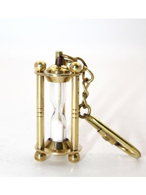 Büro Ev Ofis Dekoru Için Pirinç Yapım Anahtarlık Kum Saati