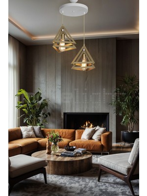 Teknotrust Eva 2li Çember Avize Beyaz / Eskitme Salon-Oturma-Çocuk-Yemek-Yatak Odası-Antre-Mutfak