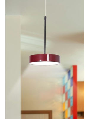 Teknotrust Rihanna Modern Tasarım Çocuk Odası Yatak Odası Bordo Mutfak Cafe Panel Ledli Tekli Beyaz LED Avize