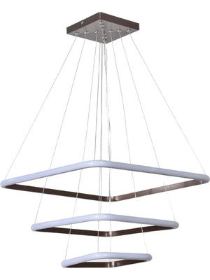 Raul Modern Tasarım Sarkıt Salon Oda Yatak Odası Mutfak Kahverengi Renk Beyaz Ledli 3 Lü LED Avize