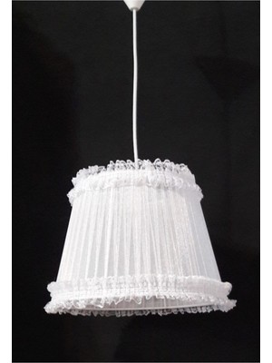 Teknotrust Beyaz Fırfırlı Çocuk Odası Yatak Odası Avize 30 Çap