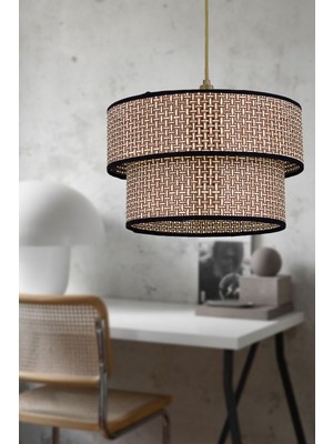 Teknotrust Rattan 2 Katlı Pasta Sarkıt Avize Çocuk Odası Yatak Odası Salon Mutfak Hol