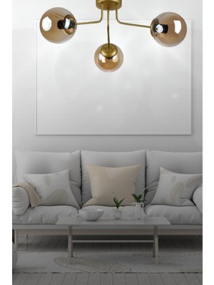 Zuma 3'lü Modern Eskitme - Bal Glop Camlı Sarkıt Avize - Yatak Odası - Salon - Mutfak - Hol - Ofis