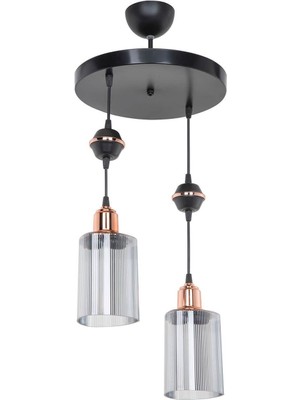 Teknotrust Akses Seda 2 Li Üçgen Füme Salon Mutfak Yatak Odası Yemek Odası Antre Hol Avize