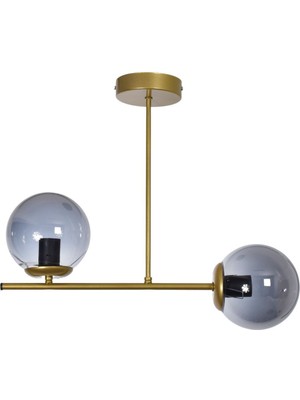 Teknotrust Vino Modern Tasarım Salon Mutfak Yatak Odası - Hol Renk Camlı 2 Li Avize