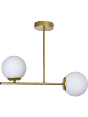 Teknotrust Vino Modern Tasarım Salon Mutfak Yatak Odası - Hol Renk Camlı 2 Li Avize