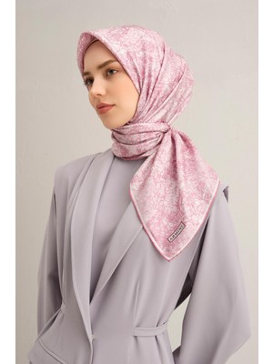 Armine Çiçek Desenli Saf İpek Sura Eşarp 9317 01