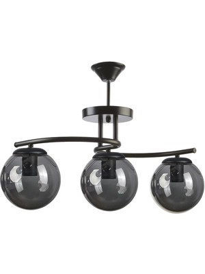 Teknotrust Linda Modern Salon - Mutfak - Yatak Odası Kapalı Globe Camlı Üçlü Avize