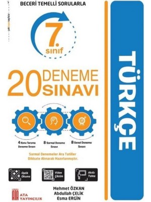 Ata Yayıncılık 7. Sınıf 20 Deneme Sınavı Türkçe