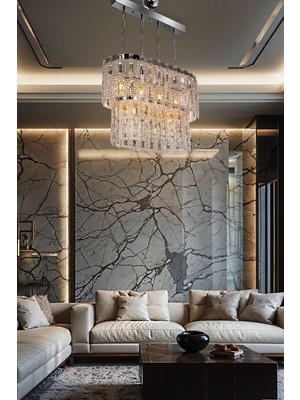 Beyaz Kristal Sarkıt Avize Salon Mutfak Koridor Yatak Odası Lamba