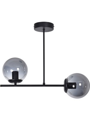 Vino Modern Tasarım Salon Mutfak Yatak Odası - Hol Renk Camlı 2 Li Avize