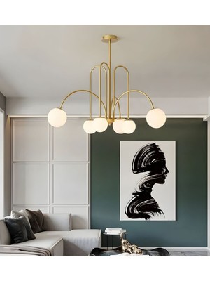 Teknotrust Cam Başlıklı Oturma Odası Yemek Odası Yatak Odası Avize