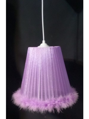 Teknotrust Lila Açık Mor Tüylü Çocuk Odası Yatak Odası Avizesi