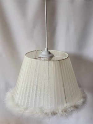 Teknotrust Krem Tüylü Çocuk Odası Yatak Odası Avizesi