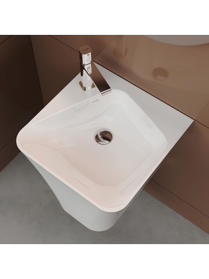 Creavit Avis Beyaz Delikli Monoblok Lavabo 45 cm AV145