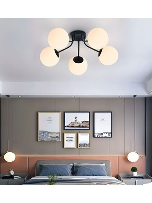 Teknotrust 5 Camlı Modern Mutfak Yatak Odası Salon Avize