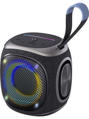 Lenyes S864 Rgb Işıklı Taşınabilir Tws Bluetooth Speaker Hoparlör V5.3 Siyah