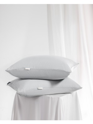 Madame Coco Ciel %100 Pamuk Saten 2'li Yastık Kılıfı - Gri