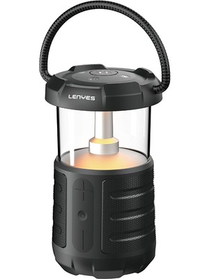 Lenyes S230 Kamp Gece Lambalı Bluetooth Speaker Hoparlör V5.3 Siyah