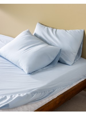 Madame Coco Manon King Size %100 Pamuk Ranforce Lastikli Çarşaf Takımı - Açık Mavi